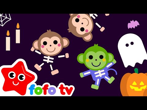 🎃 Halloween Song Five Little Monkeys | Special Edition! 🎃 | Nursery Rhymes | @FoFoKids-TV