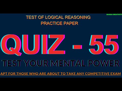 QUIZ   55 | #logicalreasoning | #competitiveexams | #mentalability | #reasoning | #quiz | #mcqs |