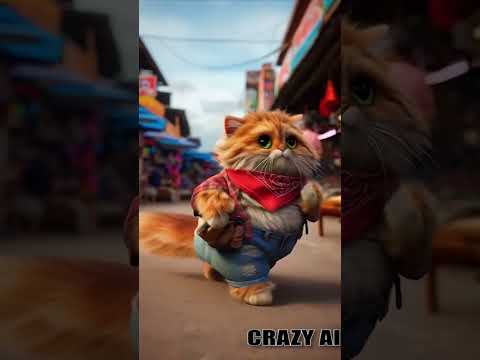 thief cat walking on street || #shorts #viralvideo #funny ##crazyai