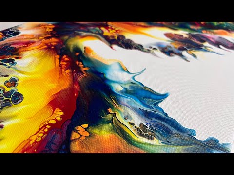 Vibrant and colorful Dutch Pour Painting