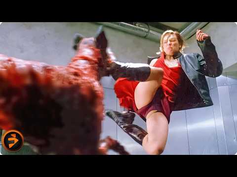 Alice vs. Zombie Dogs Scene | RESIDENT EVIL | Milla Jovovich, Michelle Rodriguez