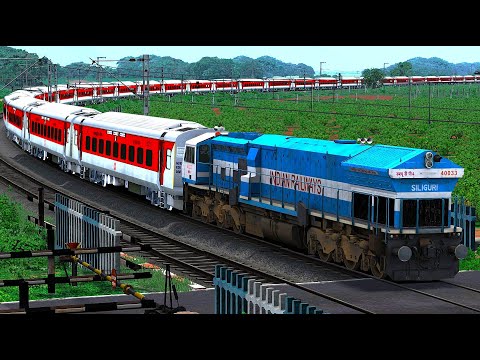 Train High Speed Crossing in Railway Gate | Train Simulator | BUMPY RAILROAD | Railwork | Train Game