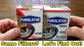 Purolator L14610 Oil Filter vs. Purolator TECH TL14610 Oil Filter Cut Open