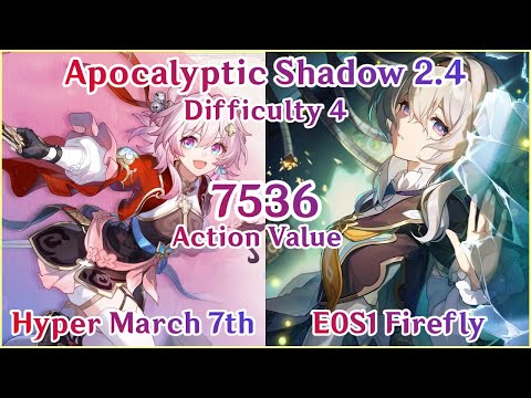 【HSR】Apocalyptic Shadow 2.4 - Hypercarry March 7th x E0S1 Firefly | 7536 Action Value Clear Gameplay