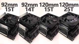 92mm 15T vs 120mm 15T, 25T | Thermalright AXP90 X53