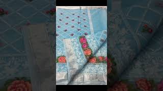 Kota Doria sarees/Kota Doria embroidery work sarees/Kota Doriazarisarees#embroidery  #kotahandlooms