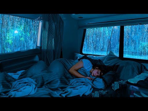 Sounds Rain & Thunder on Window Cozy Car ⚡ Relaxing Nature Sounds for Deep Sleep, Overcome Insomnia