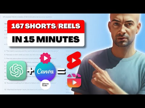 I Made 167 YouTube Shorts In 15 Mins With Just 2 AI Tools! (Canva + ChatGPT)