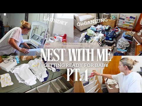 NESTING VLOG 🧺 Nursery organization & prepping for baby as a first time mom | 33 weeks pregnant