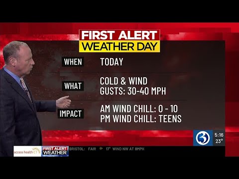 FORECAST: Cold and wind prompt First Alert Weather Days, weekend features some rain, perhaps snow