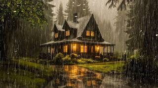 Deep Sleep Instantly With Heavy Rain On Roof & Thunder | Rain Sounds for Sleeping - for Relax, Study