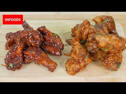 BBQ Chicken Wings and Honey Chicken Wings Recipe with Fries | Chicken Wings Recipe | Infoods