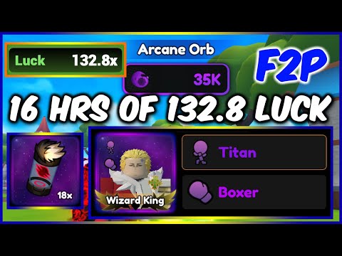 16 Hours of 132.8 Luck as *F2P* in Anime Champions Simulator (ACS) | Black Clover Update | Roblox