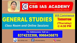 NEW GENERAL STUDIES BATCH WILL START ON 23RD SEPTEMBER