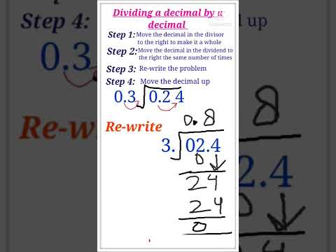 Learn decimal division | method | divide | math | class 5 | grade 7 | decimal number