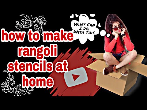 बस 5 मिनट में बनाए रंगोली के सांचे //how to make rangoli stencils at home// stencils using cardboard