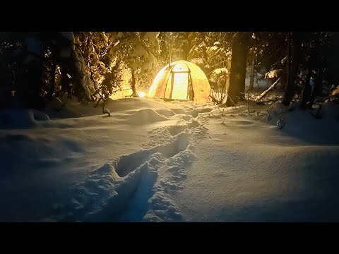 -30 FREEZING COLD SOLO WINTER CAMPING