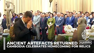 Cambodia welcomes home looted ancient statues after decades, highlighting cultural preservation