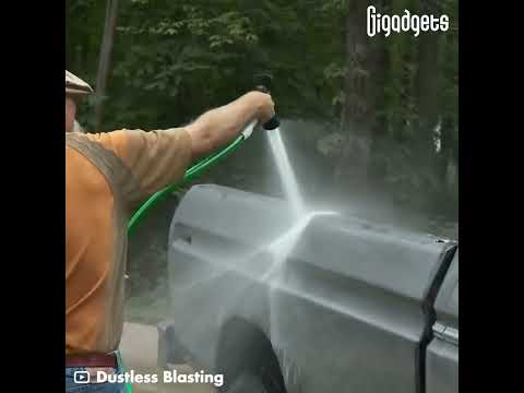 Dustless Blasting for graffiti removal② #gigadgets #cleaningtips #satisfying #cleaning #graffiti