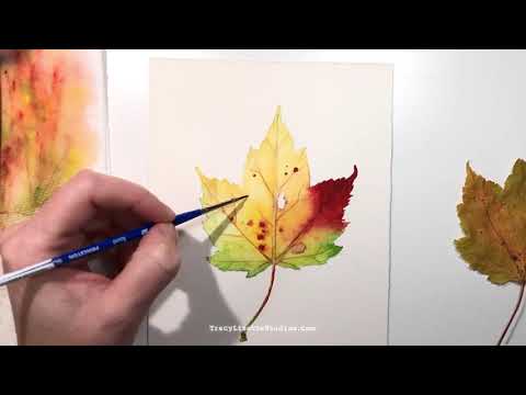 Rainbow Leaf Watercolor Painting