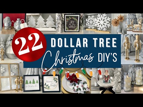 22 DOLLAR TREE CHRISTMAS DIYs | Easy High End Christmas Decor | Best Christmas DIY Hacks 2023