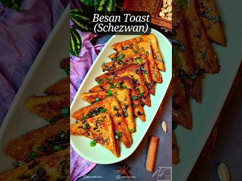 Besan Toast | Veg French Toast | Besan Schezwan Toast | Besan ka Nashta | Bread Besan Toast  #shorts