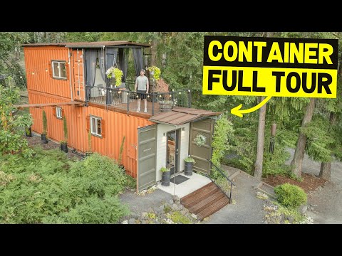 2-STORY SHIPPING CONTAINER HOME On Sustainable Homestead! (Full Tour)