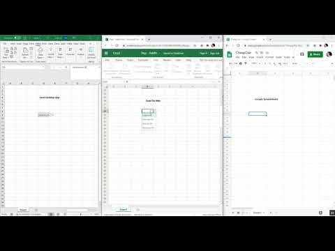 Auto complete dropdown - Excel desktop app vs Excel on web vs Google Spreadsheets