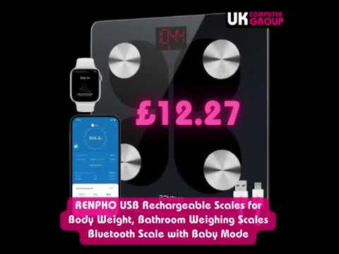 RENPHO USB Rechargeable Scales for Body Weight, Bathroom Weighing Scales Bluetooth Scale