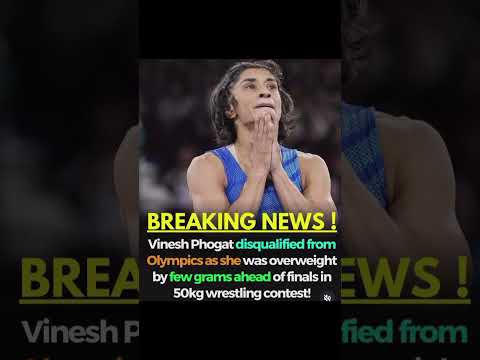 HEART BREAKING NEWS 💔 Vinesh Phogat Disqualified 🔥🇮🇳 #olympics #breakingnews #vineshphogat