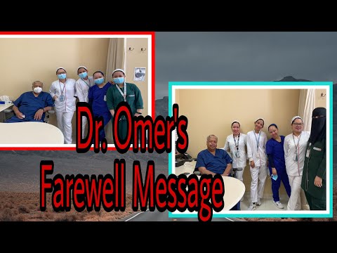 Dr. Omer's Farewell Message