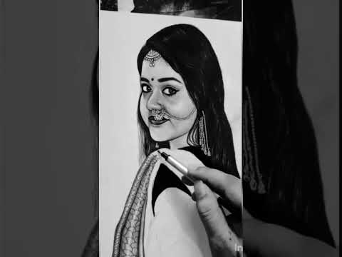 A beautiful Girl sketch | Shambhavi Singh | Reporter | charcoal portrait | Aryan S Prince