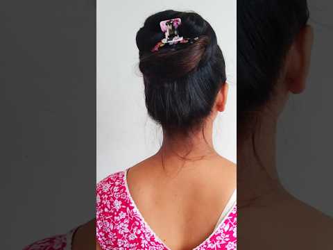 High Bun With Clucher ✨#hairstyle#easyhairstyles#shorts#youtubeshorts#simpalhairstyle#hairstylehorts