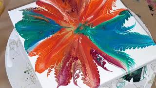 Stunning Modified Bloom Swipe Using a Simple Tool (Spoon)~Acrylic Pour Painting for Beginners