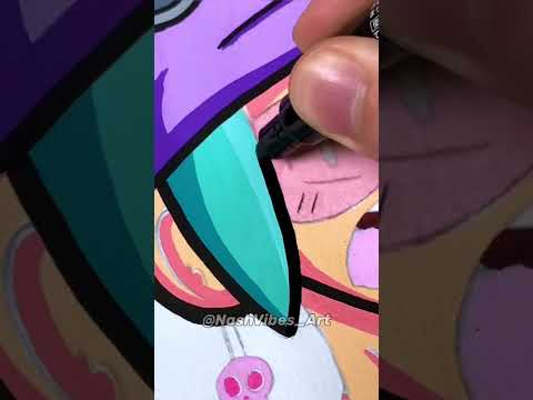 Drawing a NEW Character with Posca Markers! Satisfying Art! (#Shorts)