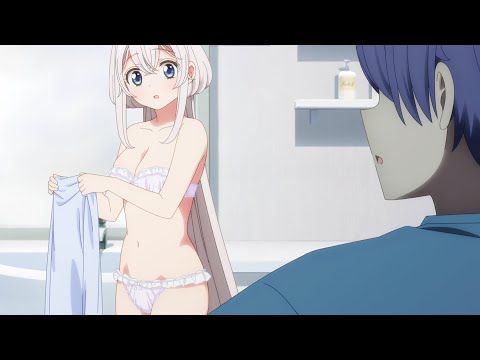 Shintaro and Towa in the bathroom | One Room, Hiatari Futsuu, Tenshi-tsuki Episode 2