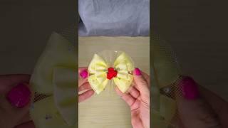 Disney Belle inspired hair bow tutorial #youtubeshorts #shorts #hairbows #tutorial #diy #diyhairbows