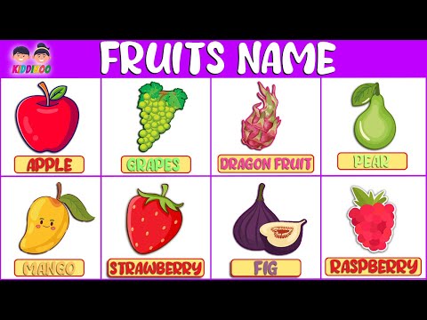 15 Fruits Name - Learn 15 Fruits Name in English - Fruits Name for Kids - Kiddikoo