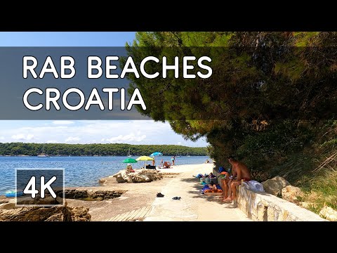 Walking Tour: Beaches of Town of Rab, Island of Rab, Croatia - 4K UHD Virtual Travel