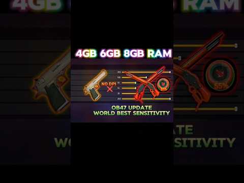 OB47 Update World Best sensitivity ⚙️ 4GB 6GB 8GB RAM Setting All Gun 🔫 #freefire #xeitado999