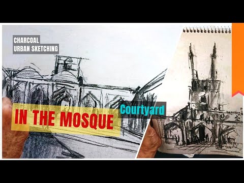 Drawing different facets in the Mosque courtyard