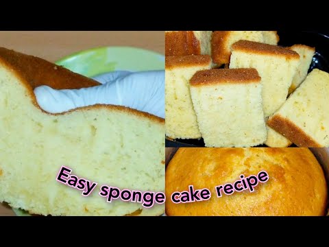 Easy Vanilla Sponge Cake Without Oven Recipe | How To Make Basic Sponge Cake | Plain Sponge Cake