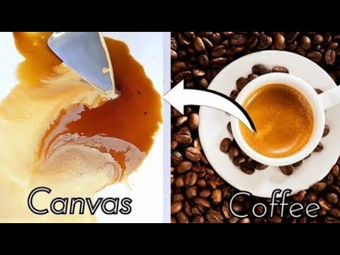 UNLOCKING a NEW DIMENSION: Abstract Acrylic Painting with COFFEE / Easy for Beginners (386)