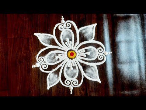 freehand rangoli design | daily rangoli design | easy rangoli | simple rangoli design | muggulu