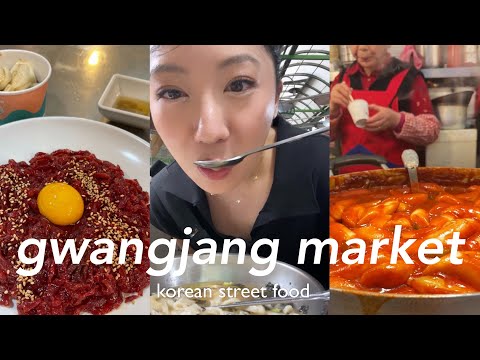 gwangjang market street food ~ bungeoppang, seafood pancake, tteokbokki, donuts & knife-cut noodles