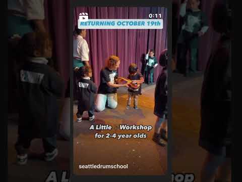 Our Little Workshops for 2-4yo return on 3rd Saturdays! #seattledrumschool