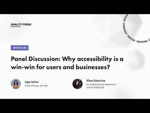QualityForge Speakers #6: Liga Letina and Elina Siskevica - Panel Discussion