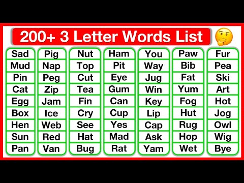 200+ Three Letter Words List 🤔 | Phonics lesson | Reading Words Lesson | Learn with examples