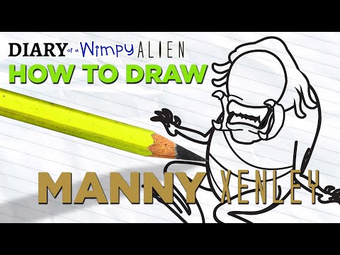 Diary of a Wimpy Alien: How to Draw Manny Xenley (Wimpy Kid / Alien / Predator Parody)