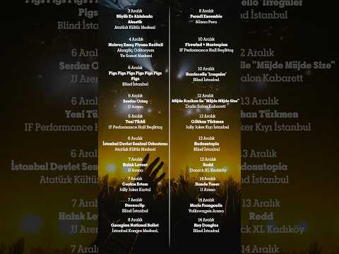 1 - 14 Aralık İstanbul Konserleri #akustikhane #konser #canlımüzik #etkinlik